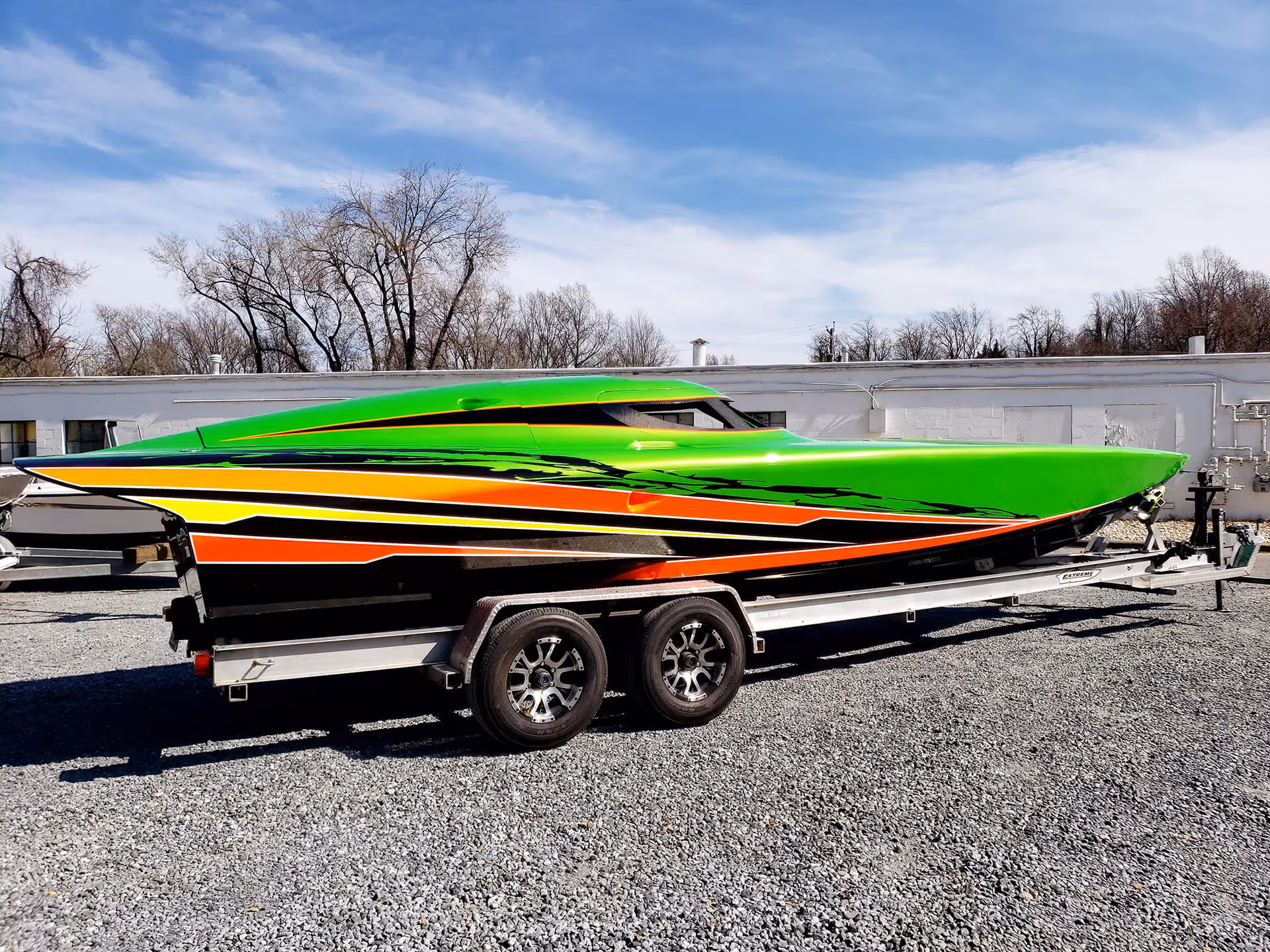 Beautiful new Extreme Gen 3 in multiple colors on a trailer transport.